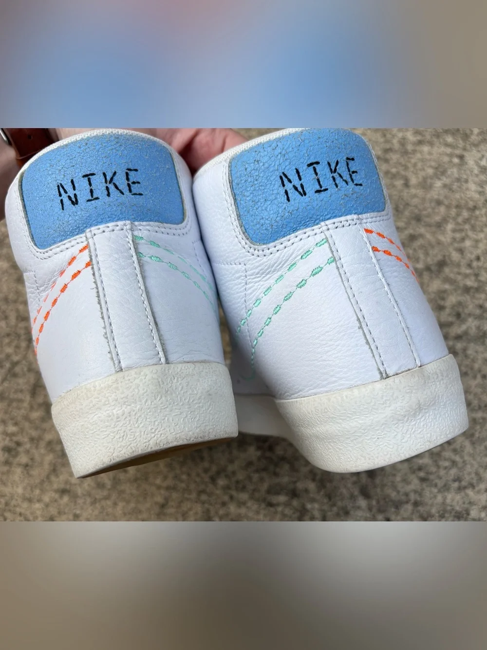 Nike Blazer Mid 77 Vintage Nike 101 White Multi Stitch Sneakers 8.5